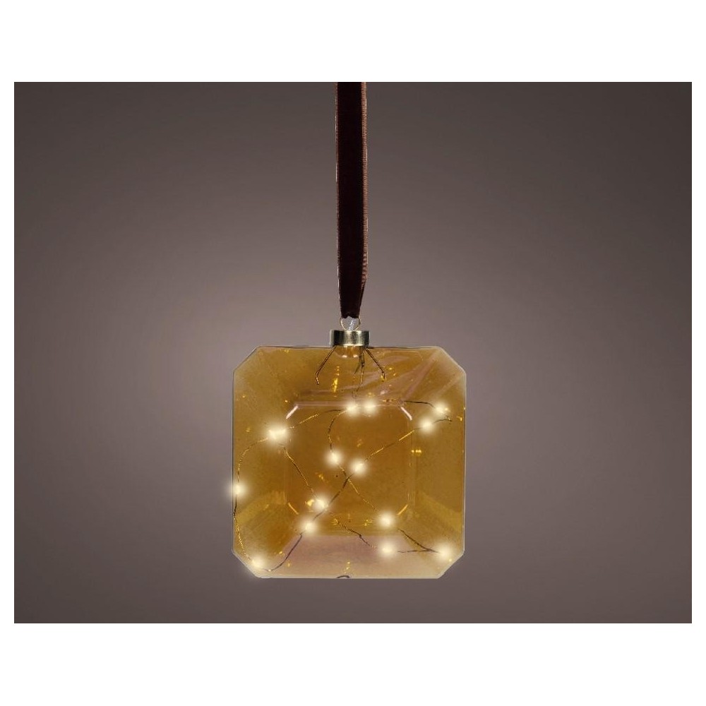 QUADRATO MICROLED H.14CM ORO